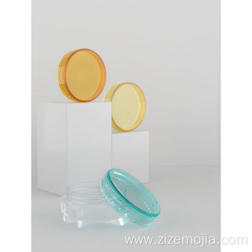 PS small transparent square shape plastic cream jar